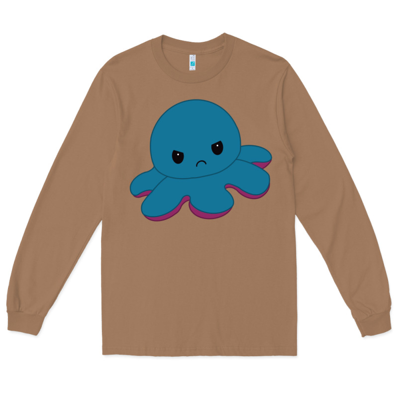 Angry Blue Moody Reversible Octopus Long Sleeve Tee by lanVoArt | Teevron