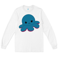 White angry blue moody reversible octopus Long Sleeve Tee - lanVoArt