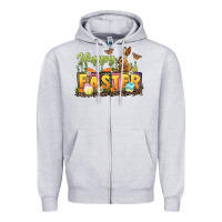 Heather Grey Happy Easter Zipper Hoodie - LillyAllenDesigns