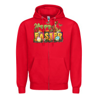 Red Happy Easter Zipper Hoodie - LillyAllenDesigns