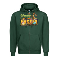 Sports Green Happy Easter Zipper Hoodie - LillyAllenDesigns