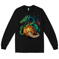 Black dragon and a d20 Long Sleeve Tee - lanVoArt