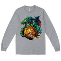 Heather Grey dragon and a d20 Long Sleeve Tee - lanVoArt