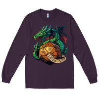 Plum dragon and a d20 Long Sleeve Tee - lanVoArt