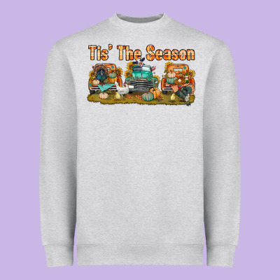 Thanksgiving Tis' The Season With Trucks Bbs Heavyweight Sweatshirt Designed By Bundleandbundleshop