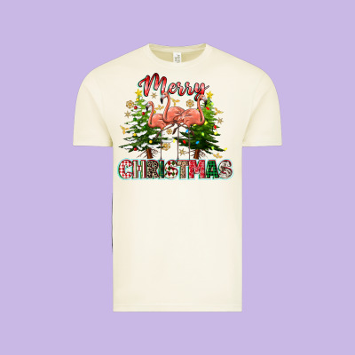 Merry Christmas Flamingo Vintage Tee Designed By Texasbilliewilder