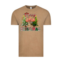 Vintage Coffee Merry Christmas flamingo Vintage Tee - texasbilliewilder