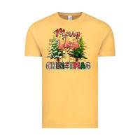 Vintage Mustard Merry Christmas flamingo Vintage Tee - texasbilliewilder