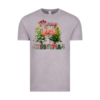 Vintage Zinc Merry Christmas flamingo Vintage Tee - texasbilliewilder