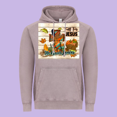Fall For Jesus He Never Leaves Vintage Hoodie Designed By Tumblerdesignbyshophia