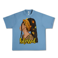 Pebble Blue Fall afro woman blessed Urban Heavy Tee - NancyCooperArtShop