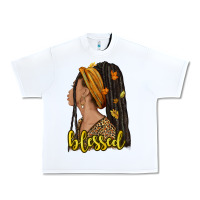 White Fall afro woman blessed Urban Heavy Tee - NancyCooperArtShop