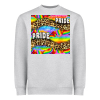 Heather Grey Pride lgbtq leopard with love and rainbow seamless Heavyweight Sweatshirt - BundleAndBundleShop
