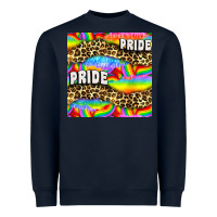 Navy Pride lgbtq leopard with love and rainbow seamless Heavyweight Sweatshirt - BundleAndBundleShop