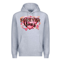 Heather Grey forever yours Premium Hoodie - FaDigitalArtStudio