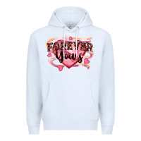 White forever yours Premium Hoodie - FaDigitalArtStudio