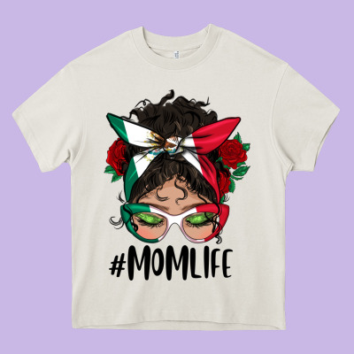 Mexican Mom Life Messy Bun Mama Heavy Core Tee Designed By Bundleandbundleshop