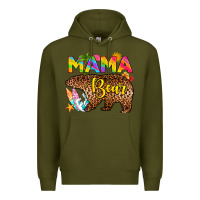 Army Green mama bear summer Premium Hoodie - RanaPortraitStore