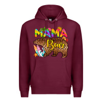 Burgundy mama bear summer Premium Hoodie - RanaPortraitStore