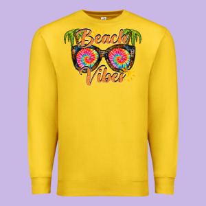 Beach Vibes Premium Sweatshirt Designed By Racoondesign