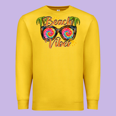 Beach Vibes Premium Sweatshirt Designed By Racoondesign