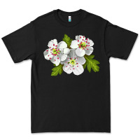 Black Hawthorn Flower Premium Tee - LillyAllenDesigns