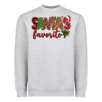 Heather Grey Santa's Favorite Heavyweight Sweatshirt - BundleAndBundleShop