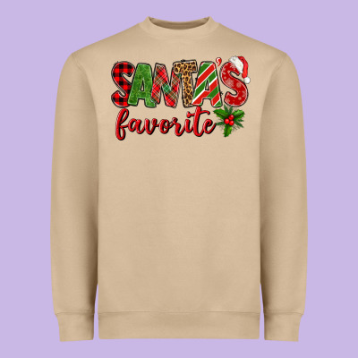 Santa's Favorite Heavyweight Sweatshirt Designed By Bundleandbundleshop