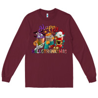 Burgundy hallothanksmas coffee cups Long Sleeve Tee - CowGirlArtShop