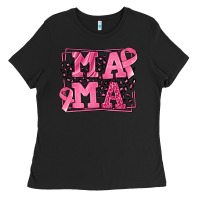 Black Breast Cancer Awareness mama Ladies Tee - LillyAllenDesigns