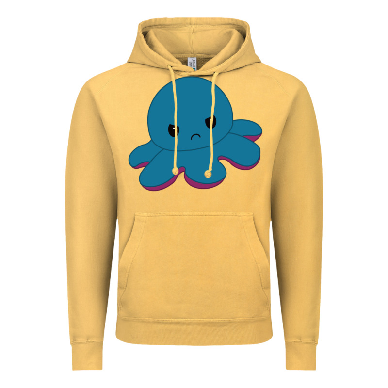 Angry Blue Moody Reversible Octopus Vintage Hoodie by lanVoArt | Teevron