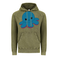 Vintage Olive angry blue moody reversible octopus Vintage Hoodie - lanVoArt
