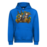 Cobalt 2 donkeys with sunflowers Urban Hoodie - BarkalooDesign