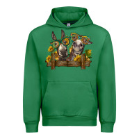 Emerald 2 donkeys with sunflowers Urban Hoodie - BarkalooDesign