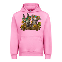 Fuchsia Pink 2 donkeys with sunflowers Urban Hoodie - BarkalooDesign