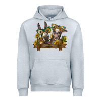 Heather Grey 2 donkeys with sunflowers Urban Hoodie - BarkalooDesign