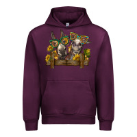 Mauve Wine 2 donkeys with sunflowers Urban Hoodie - BarkalooDesign
