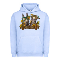 Pigment Grape Ice 2 donkeys with sunflowers Urban Hoodie - BarkalooDesign