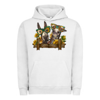 Pigment Lunar Rock 2 donkeys with sunflowers Urban Hoodie - BarkalooDesign
