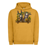 Pigment Peanut Butter 2 donkeys with sunflowers Urban Hoodie - BarkalooDesign