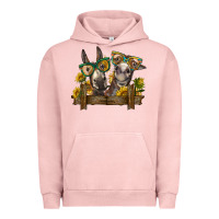 Pigment Salmon 2 donkeys with sunflowers Urban Hoodie - BarkalooDesign