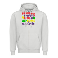 Dove Grey proud teacher to ausome students Zipper Hoodie - CowhideDigitalArt