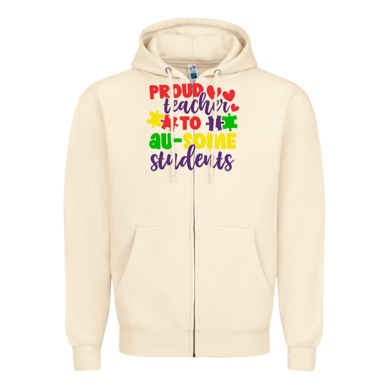 Proud Teacher To Ausome Students Zipper Hoodie by CowhideDigitalArt | Teevron
