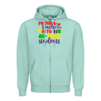 Seafoam proud teacher to ausome students Zipper Hoodie - CowhideDigitalArt