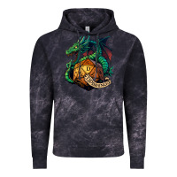 Cloud Black dragon and a d20 Vintage Hoodie - lanVoArt