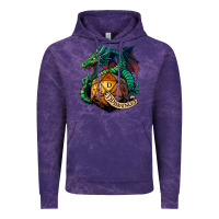 Cloud Purple dragon and a d20 Vintage Hoodie - lanVoArt