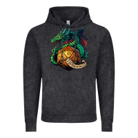 Vintage Black dragon and a d20 Vintage Hoodie - lanVoArt