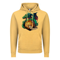 Vintage Mustard dragon and a d20 Vintage Hoodie - lanVoArt