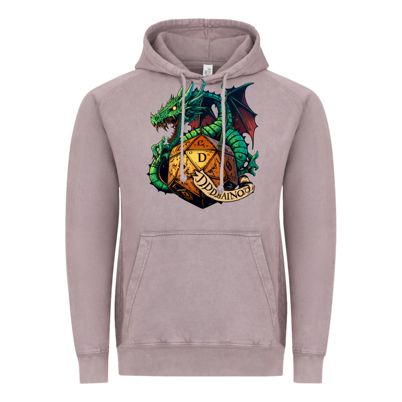 Dragon And A D20 Vintage Hoodie by lanVoArt | Teevron