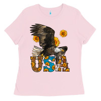 Bubblegum Pink Western Usa Eagle 4th of July Ladies Tee - LillyAllenDesigns